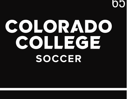 Colorado College Soccer, white wordmark on black variant, cell 65