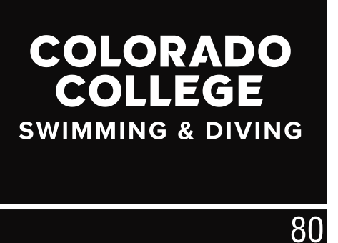 Colorado College Swimming & Diving, white wordmark on black variant, cell 70