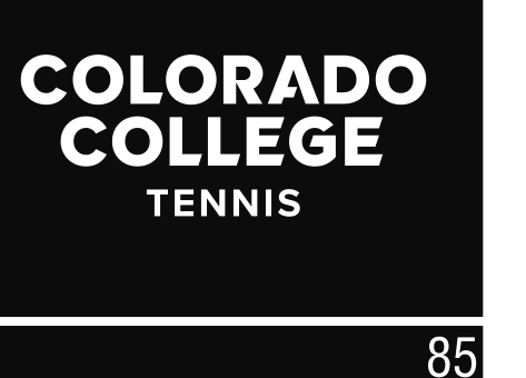 Colorado College Tennis, white wordmark on black variant, cell 75