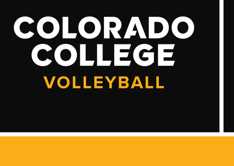 Colorado College Volleyball, white/gold wordmark on black variant, cell 83