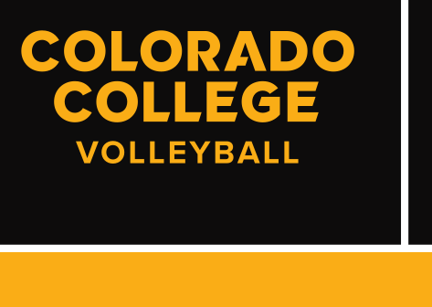 Colorado College Volleyball, gold wordmark on black variant, cell 84