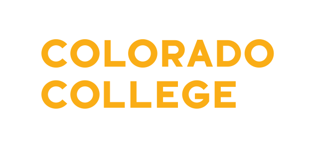 Colorado College wordmark, yellow, stacked variant, cell 114