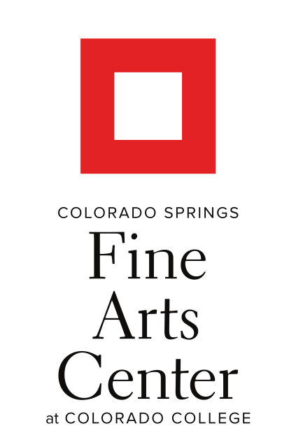 Fine Arts Center logo, full vertical, color on white variant, cell 137