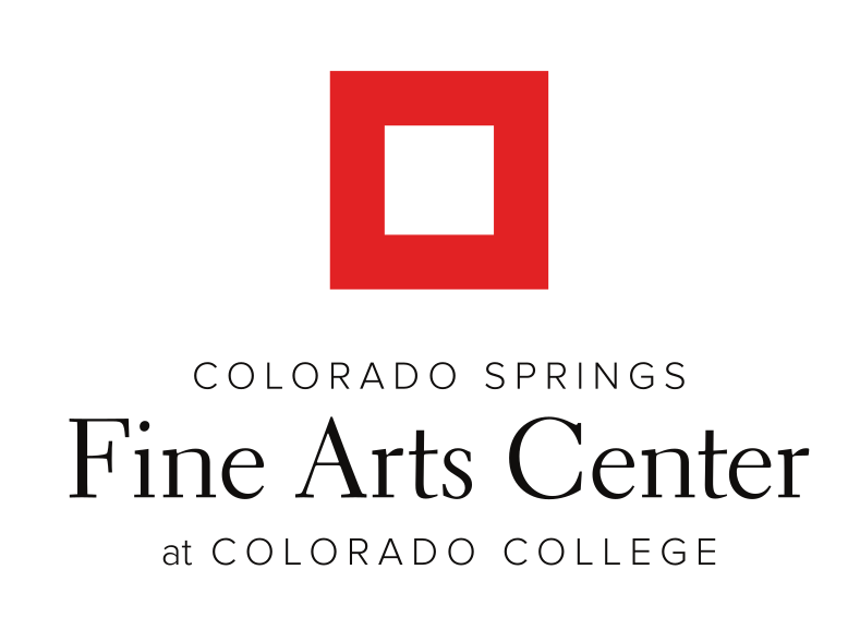 Fine Arts Center logo, full stacked, color on white variant, cell 139