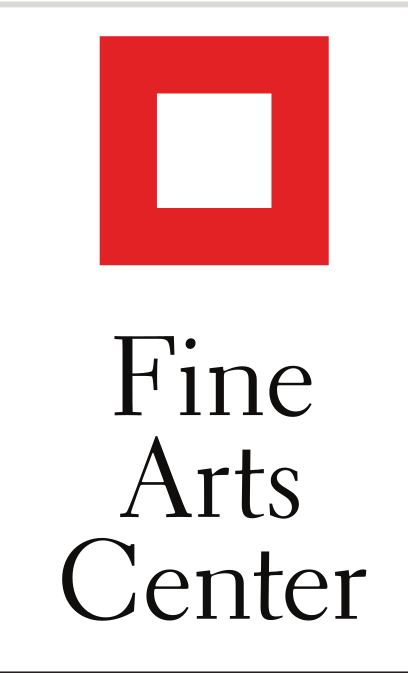 Fine Arts Center logo, simplified vertical, color on white variant, cell 143