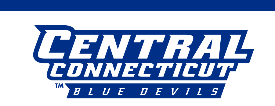 Central Connecticut Blue Devils wordmark, stacked wordmark, color on white variant, cell 6