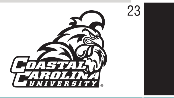 Chanticleer head with wordmark, black/white, University variant, cell 23