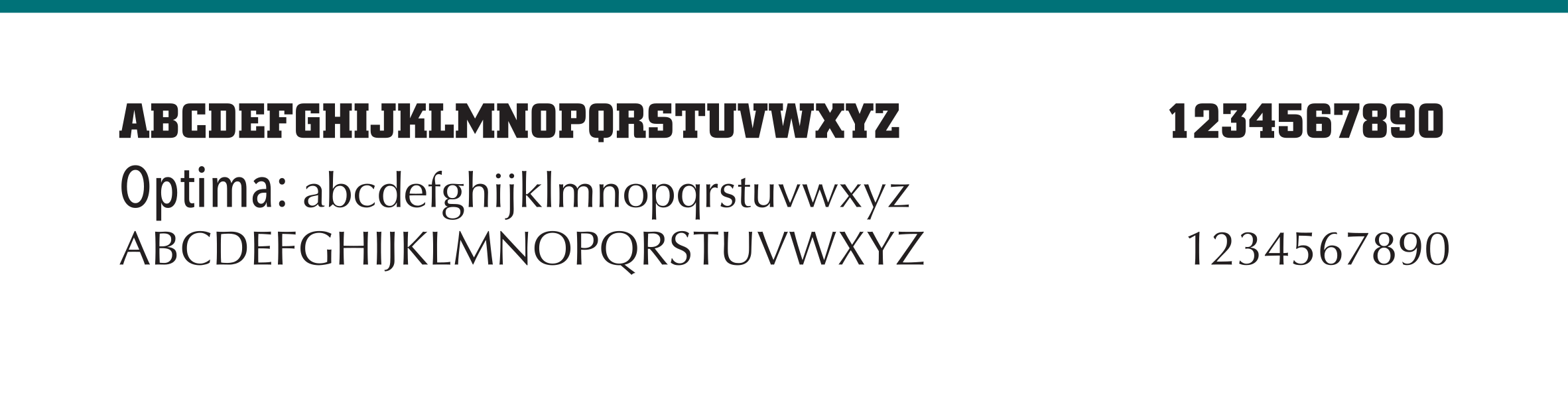 Typefaces, City Bold and Optima variant, cell 61
