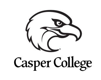 Casper College institutional logo, black stacked variant, cell 10