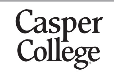Casper College stacked wordmark, black variant, cell 16