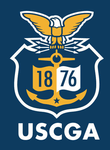 USCGA shield logo, full color on blue variant, cell 6