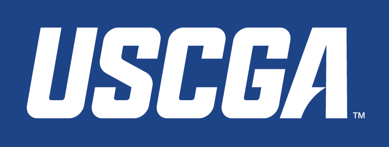 USCGA wordmark, white on blue variant, cell 15