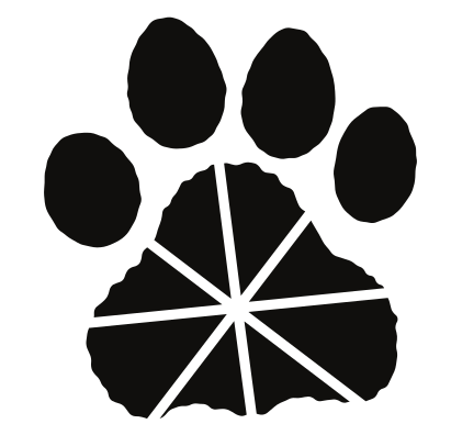Window Paw mark, black on white variant, cell 18