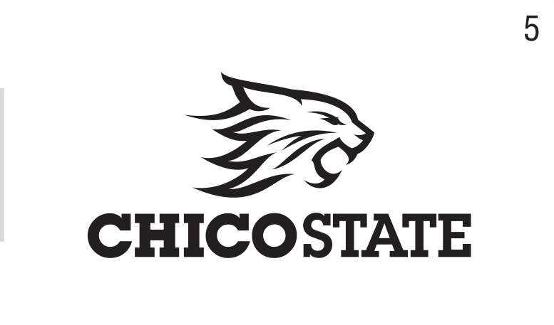 Chico State lockup, black/gray head, black text, white background variant, cell 5