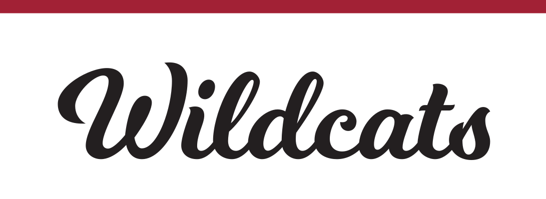 Wildcats script, black on white background variant, cell 63