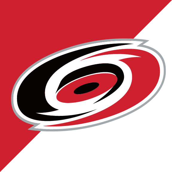 Carolina Hurricanes primary logo, full color on white/red, without R variant