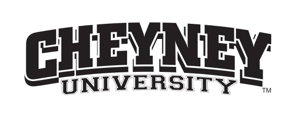 Cheyney University wordmark, black on white variant, cell 13