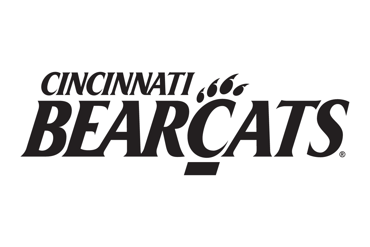 Cincinnati Bearcats wordmark, black/white variant, cell 19