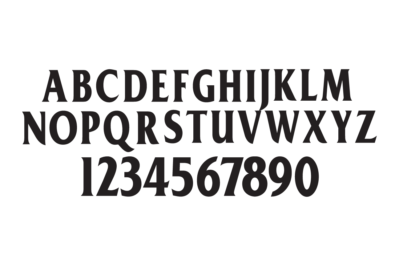 Font system, alphabet and numbers variant, cell 58