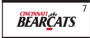 Cincinnati Bearcats wordmark, black/red variant, cell 7