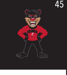 Full body bearcat, color on black variant, cell 45