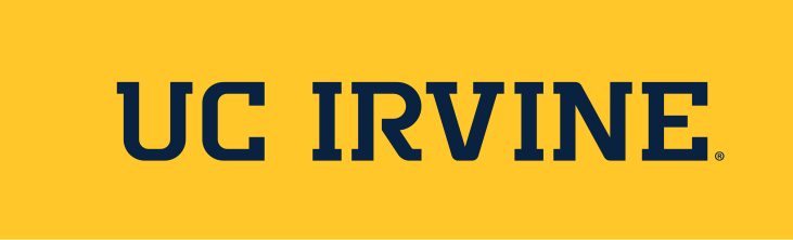 UC IRVINE wordmark, blue on gold variant, cell 85