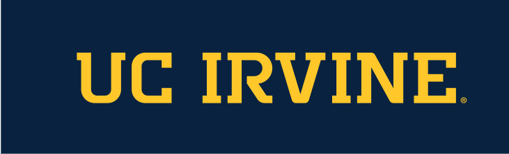 UC IRVINE wordmark, gold on blue variant, cell 86