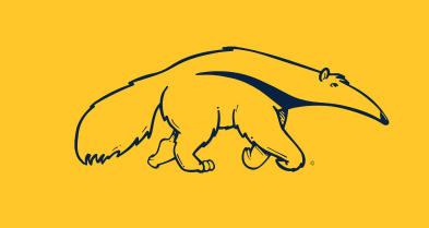anteater mascot, blue on gold variant, cell 56