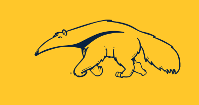 anteater mascot, gold outline on gold variant, cell 61
