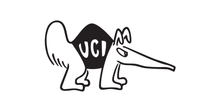anteater mascot with UCI, black outline variant, cell 68