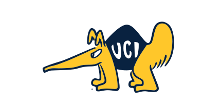 anteater mascot with UCI, gold and blue variant, cell 70