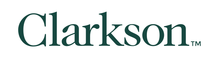 Clarkson wordmark, horizontal, black variant, cell 60