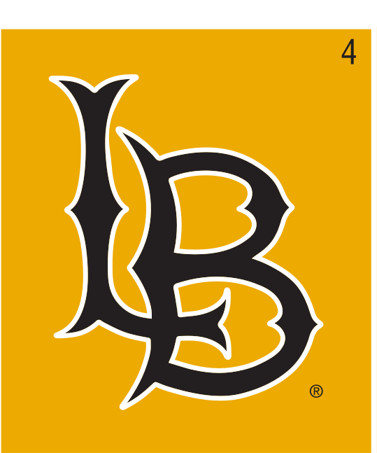 LB lettermark, black with yellow outline on yellow variant, cell 4