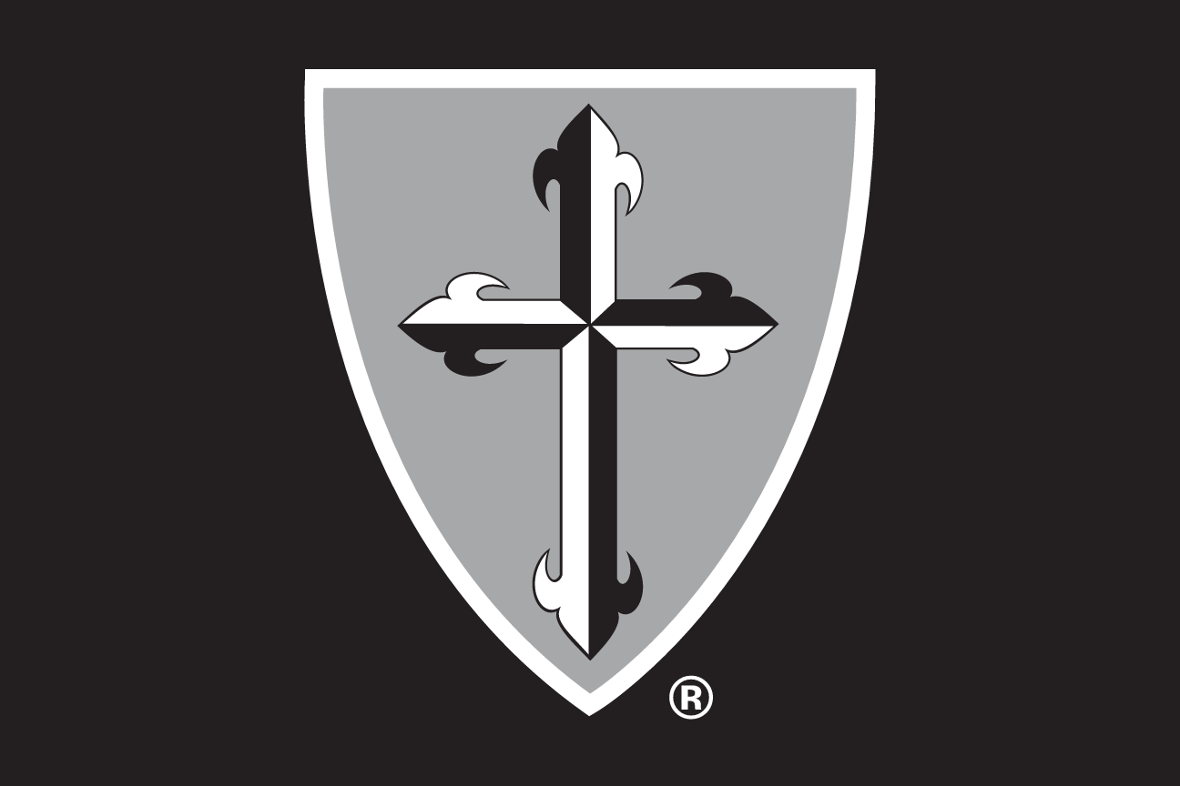 Caldwell University institutional shield, outline reverse variant, cell 10