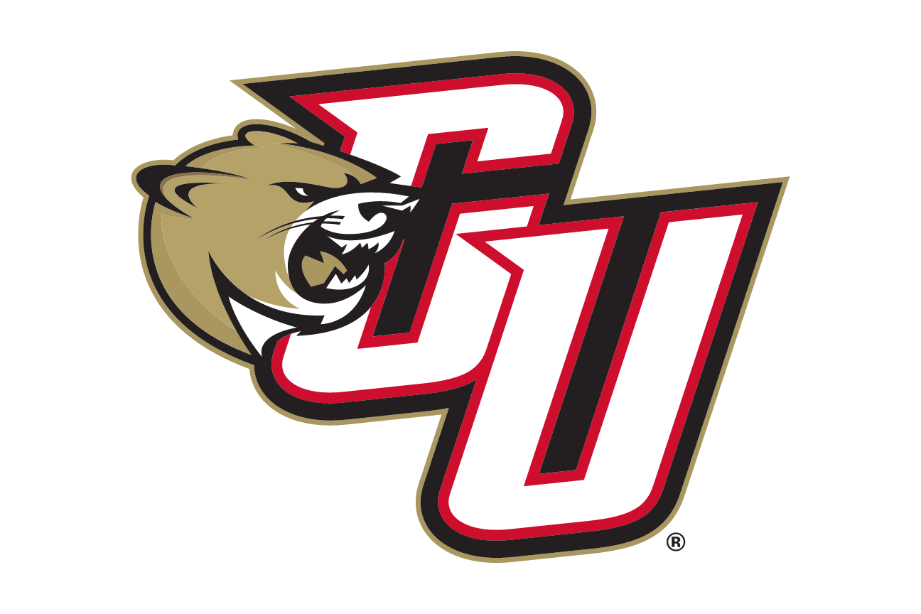 CU lettermark with cougar head, red/black, head right variant, cell 68