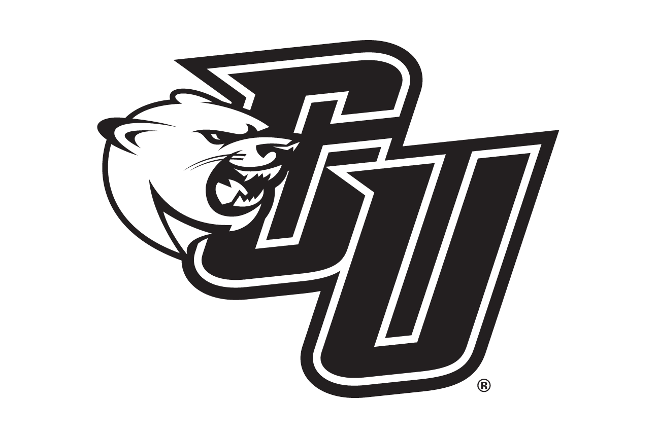 CU lettermark with cougar head, black/white, head right variant, cell 70