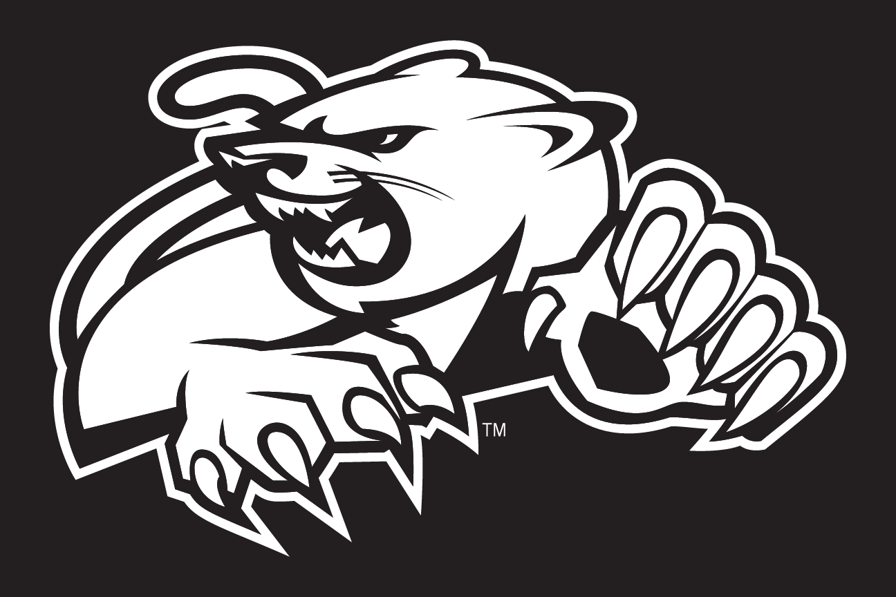 cougar head mark, black/white on dark variant, cell 75