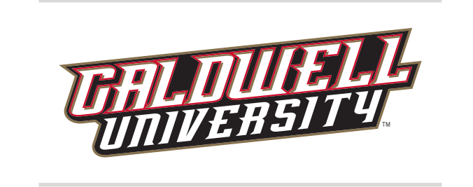 Caldwell University wordmark, straight 2-color variant, cell 46
