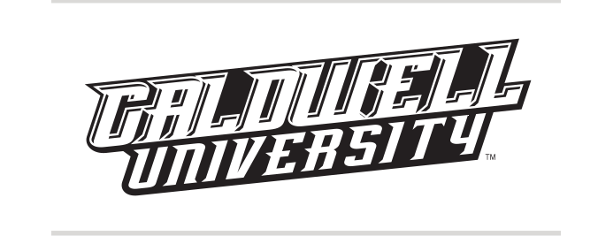 Caldwell University wordmark, straight 1-color variant, cell 48