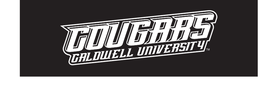 Cougars Caldwell University wordmark, stacked 1-color reverse variant, cell 61