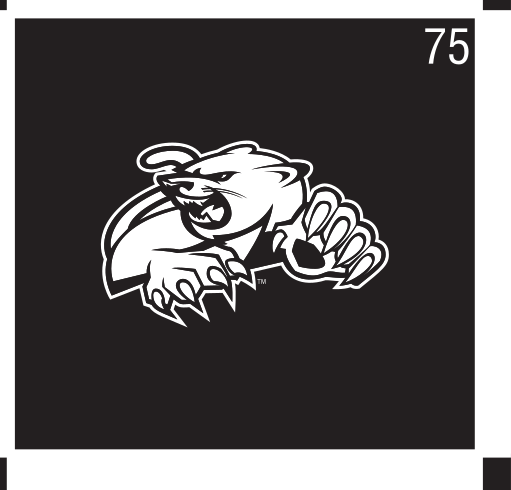 cougar head mark, black/white on dark variant, cell 75