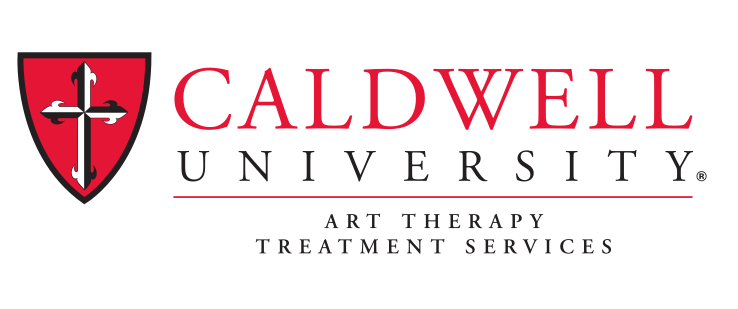 Caldwell University logo with Art Therapy Treatment Services, red/black on white variant, cell 104