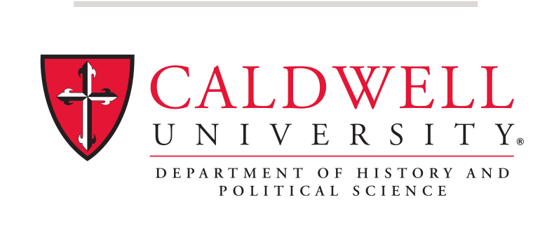 Caldwell University History and Political Science logo, red/black on white variant, cell 152