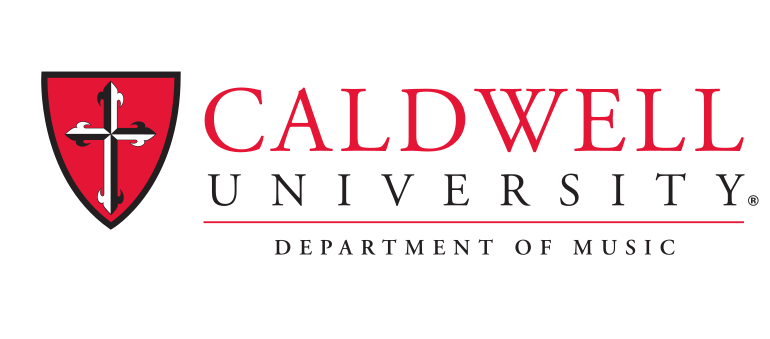Caldwell University Music logo, red/black on white variant, cell 170