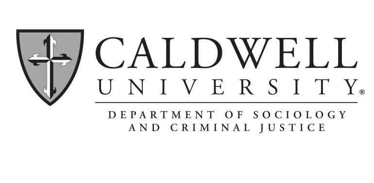 Caldwell University Sociology and Criminal Justice logo, grey/black on white variant, cell 178