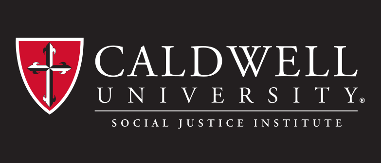 Caldwell University Social Justice Institute logo, full color on black variant, cell 241