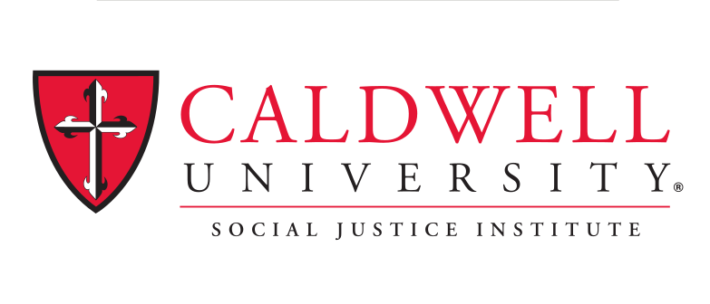 Caldwell University Social Justice Institute logo, red and black on white variant, cell 242