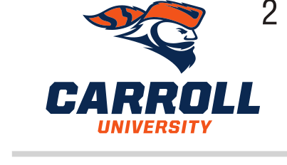 Pio Pete mascot head with stacked wordmark, orange/blue variant, cell 25