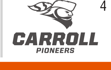 Pio Pete mascot head with stacked wordmark, black/white variant, cell 41