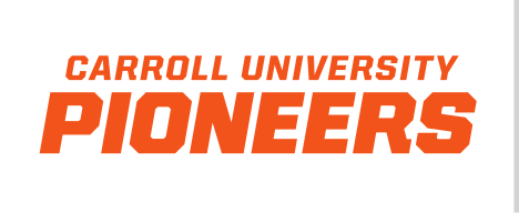 Carroll University Pioneers wordmark, orange variant, cell 62